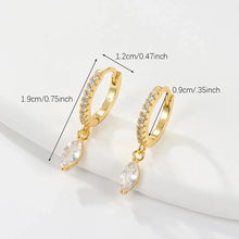 Load image into Gallery viewer, 1 Pair Simple Style Roman Style Solid Color Plating Inlay Sterling Silver Zircon Gold Plated Earrings