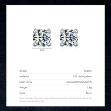 Load image into Gallery viewer, 1 Pair Simple Style Round Sterling Silver Plating Inlay Moissanite 14k Gold Plated Rhodium Plated Ear Studs
