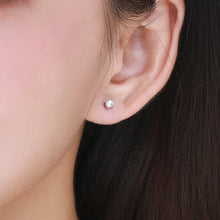 Load image into Gallery viewer, 1 Pair Simple Style Round Sterling Silver Plating Inlay Moissanite 14k Gold Plated Rhodium Plated Ear Studs