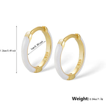 Load image into Gallery viewer, 1 Pair Vintage Style Simple Style Round Epoxy Plating Sterling Silver 18k Gold Plated White Gold Plated Earrings