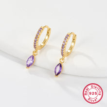 Load image into Gallery viewer, 1 Pair Simple Style Roman Style Solid Color Plating Inlay Sterling Silver Zircon Gold Plated Earrings