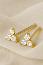 Load image into Gallery viewer, Clear triangle studs