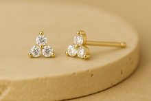 Load image into Gallery viewer, Clear triangle studs