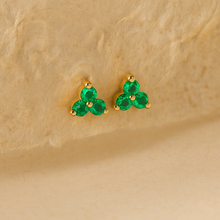 Load image into Gallery viewer, Green triangle studs