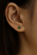 Load image into Gallery viewer, Green triangle studs