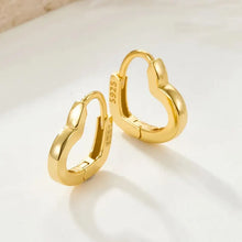 Load image into Gallery viewer, Tiana Heart Huggie Hoops