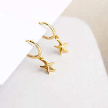 Load image into Gallery viewer, Starfish Hoop Earrings