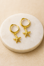 Load image into Gallery viewer, Starfish Hoop Earrings