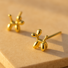 Load image into Gallery viewer, Gold Balloon Dog Earrings