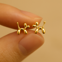 Load image into Gallery viewer, Gold Balloon Dog Earrings