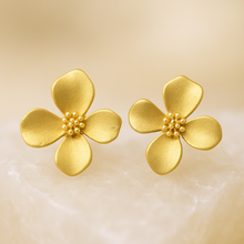 Load image into Gallery viewer, Serena Gold Flower Earrings