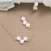 Load image into Gallery viewer, Retro Lady Classic Style Geometric Freshwater Pearl Sterling Silver Plating 14k Gold Plated Necklace