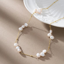 Load image into Gallery viewer, Retro Lady Classic Style Geometric Freshwater Pearl Sterling Silver Plating 14k Gold Plated Necklace
