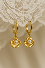 Load image into Gallery viewer, Gold Seashell Earrings