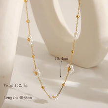 Load image into Gallery viewer, Wholesale Jewelry Retro Sweet Commute Flower 304 Stainless Steel 18K Gold Plated Pearl Necklace