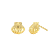 Load image into Gallery viewer, 1 Pair Basic Streetwear Scallop Sterling Silver Plating Ear Studs
