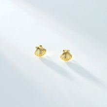 Load image into Gallery viewer, 1 Pair Basic Streetwear Scallop Sterling Silver Plating Ear Studs
