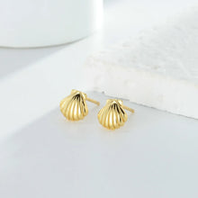 Load image into Gallery viewer, 1 Pair Basic Streetwear Scallop Sterling Silver Plating Ear Studs
