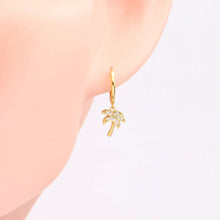 Load image into Gallery viewer, 1 Pair Original Design Simple Style Leaf Inlay Sterling Silver Gem Earrings
