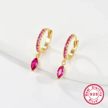Load image into Gallery viewer, 1 Pair Simple Style Roman Style Solid Color Plating Inlay Sterling Silver Zircon Gold Plated Earrings
