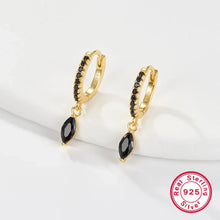 Load image into Gallery viewer, 1 Pair Simple Style Roman Style Solid Color Plating Inlay Sterling Silver Zircon Gold Plated Earrings
