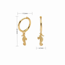 Load image into Gallery viewer, 1 Pair Vintage Style Hippocampus Plating Sterling Silver White Gold Plated Gold Plated Drop Earrings

