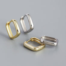 Load image into Gallery viewer, Simple Geometric Square S925 Silver Glossy Hoop Earrings Wholesale
