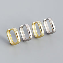 Load image into Gallery viewer, Simple Geometric Square S925 Silver Glossy Hoop Earrings Wholesale
