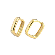 Load image into Gallery viewer, Simple Geometric Square S925 Silver Glossy Hoop Earrings Wholesale
