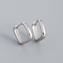 Load image into Gallery viewer, Simple Geometric Square S925 Silver Glossy Hoop Earrings Wholesale
