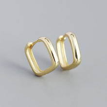 Load image into Gallery viewer, Simple Geometric Square S925 Silver Glossy Hoop Earrings Wholesale
