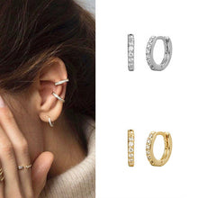 Load image into Gallery viewer, Simple Style Geometric Sterling Silver Earrings Plating Zircon 925 Silver Earrings
