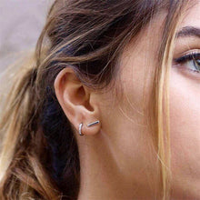 Load image into Gallery viewer, Simple Style Geometric Sterling Silver Earrings Plating Zircon 925 Silver Earrings
