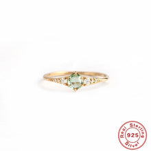 Load image into Gallery viewer, Fashion Round Sterling Silver Inlay Zircon Rings 1 Piece
