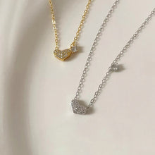 Load image into Gallery viewer, Wholesale Simple Style Heart Shape Sterling Silver 14k Gold Plated Zircon Pendant Necklace
