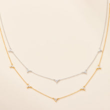 Load image into Gallery viewer, Elegant Luxurious Solid Color Sterling Silver Plating Inlay Zircon 18k Gold Plated White Gold Plated Necklace
