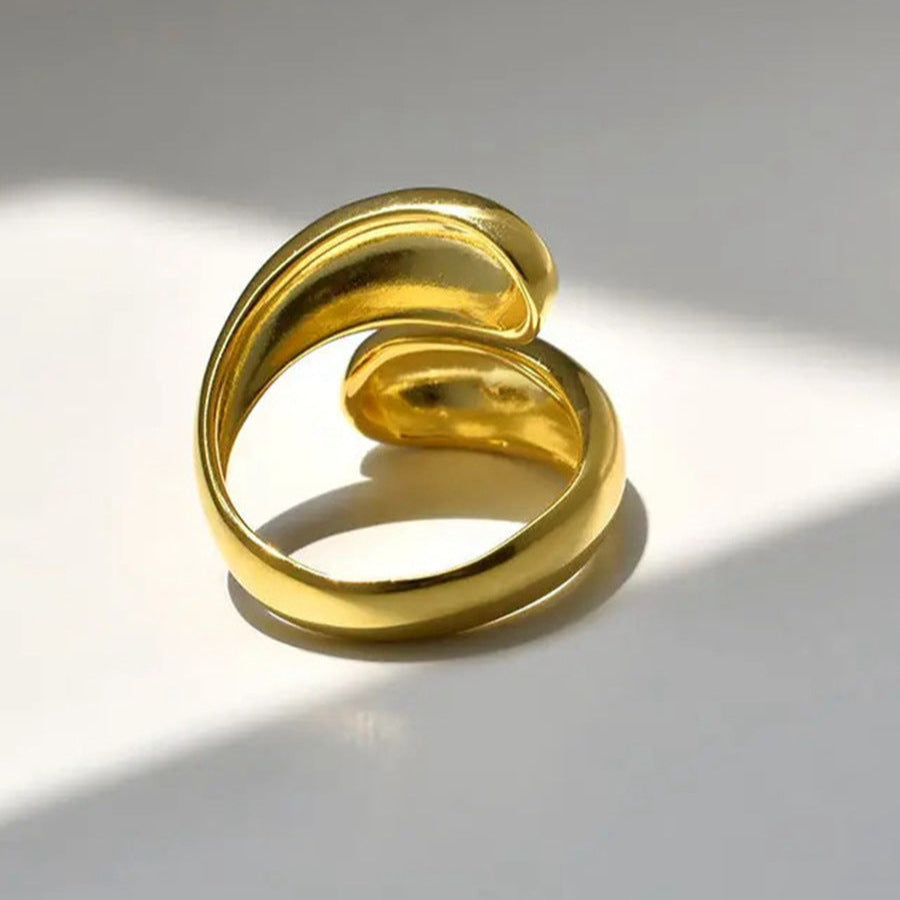 Simple Style Geometric Sterling Silver Plating Open Rings