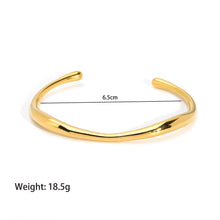 Load image into Gallery viewer, French Style Simple Style Irregular Stainless Steel Titanium Steel Plating 18k Gold Plated Cuff Bracelets
