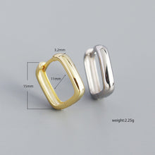 Load image into Gallery viewer, Simple Geometric Square S925 Silver Glossy Hoop Earrings Wholesale
