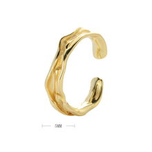 Load image into Gallery viewer, Simple Style Waves Sterling Silver Irregular Plating Gold Plated Rings
