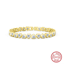 Load image into Gallery viewer, Elegant Simple Style Heart Shape Sterling Silver Plating Inlay Zircon 14k Gold Plated White Gold Plated Bracelets
