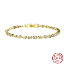 Load image into Gallery viewer, Simple Style Classic Style Shiny Round Sterling Silver Plating Inlay Zircon White Gold Plated Bracelets
