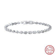 Load image into Gallery viewer, Simple Style Classic Style Shiny Round Sterling Silver Plating Inlay Zircon White Gold Plated Bracelets
