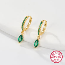 Load image into Gallery viewer, 1 Pair Simple Style Roman Style Solid Color Plating Inlay Sterling Silver Zircon Gold Plated Earrings
