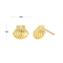 Load image into Gallery viewer, 1 Pair Basic Streetwear Scallop Sterling Silver Plating Ear Studs
