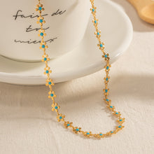 Load image into Gallery viewer, Blue Daisy Flower Necklace

