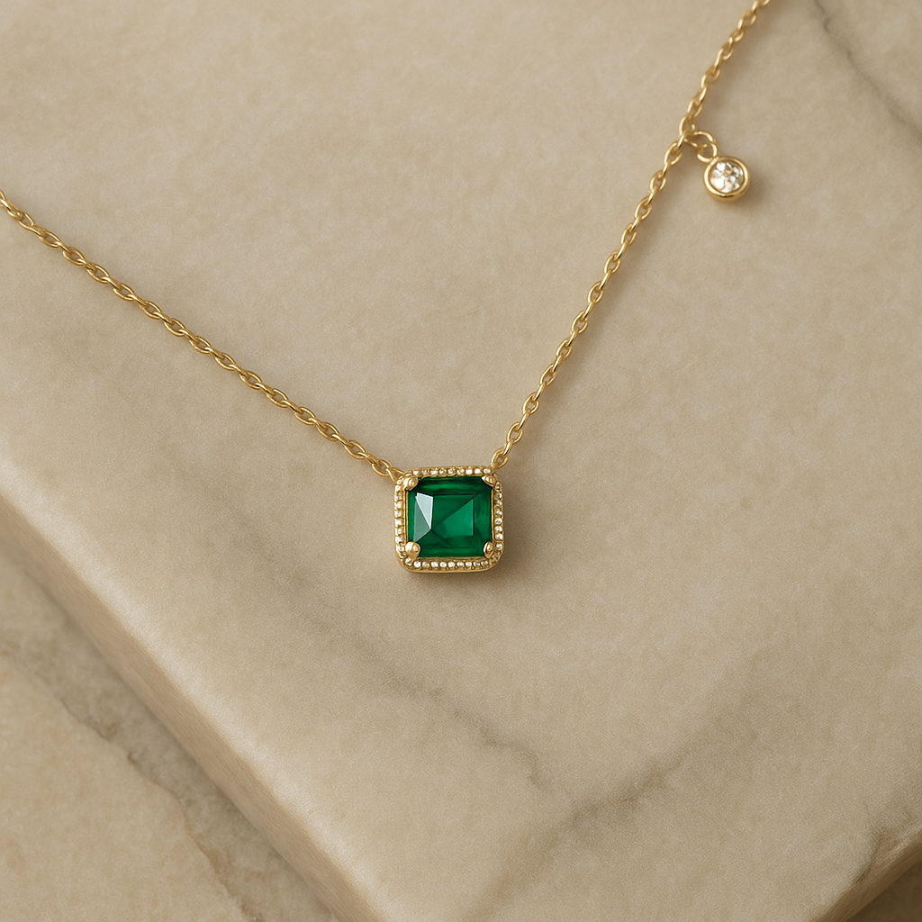 Emerald Square Necklace