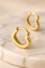 Load image into Gallery viewer, Tiana Heart Huggie Hoops
