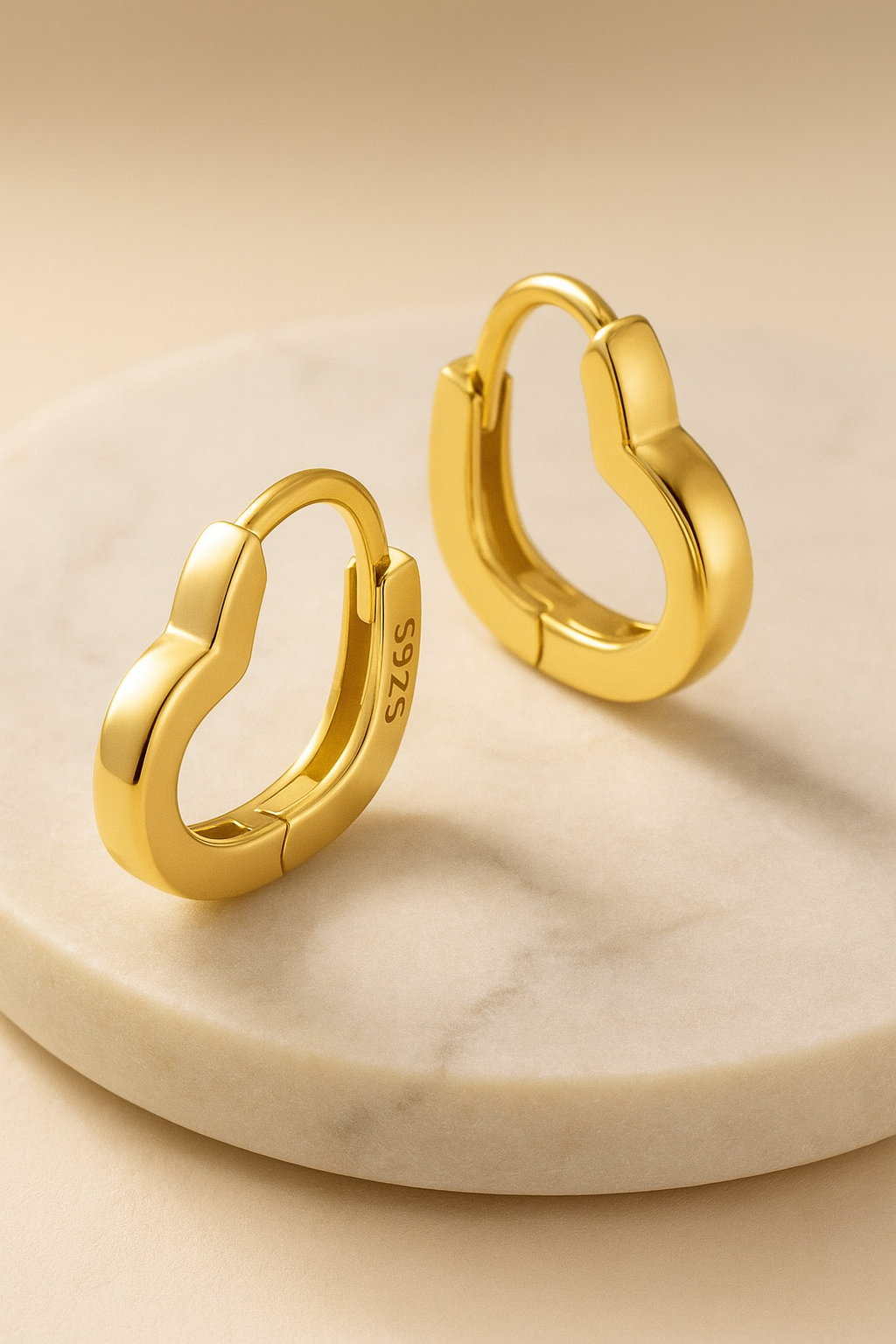 Tiana Heart Huggie Hoops