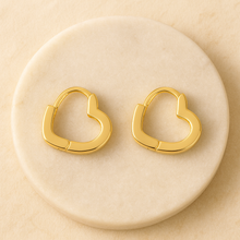Load image into Gallery viewer, Tiana Heart Huggie Hoops
